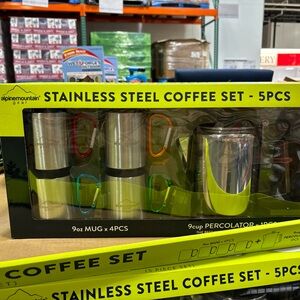 Alpine Mountain Gear 5-piece Stainless Steel Coffee Set 9 Cup Percolator New